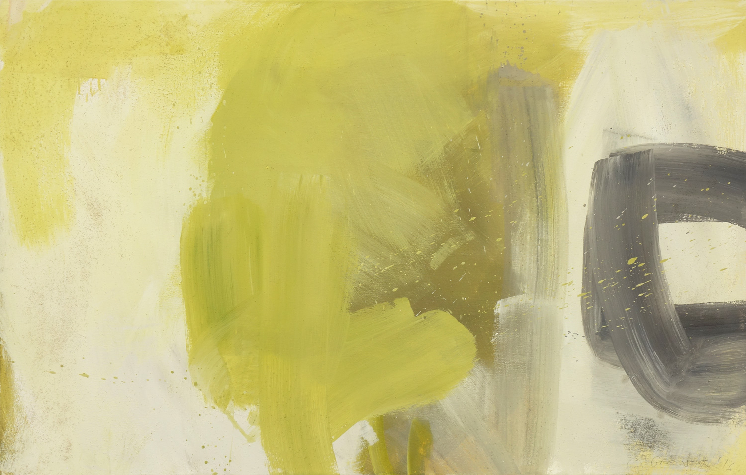 Gerner-Pfützen-schlammgelb-Acryl-LW-100x140-2016